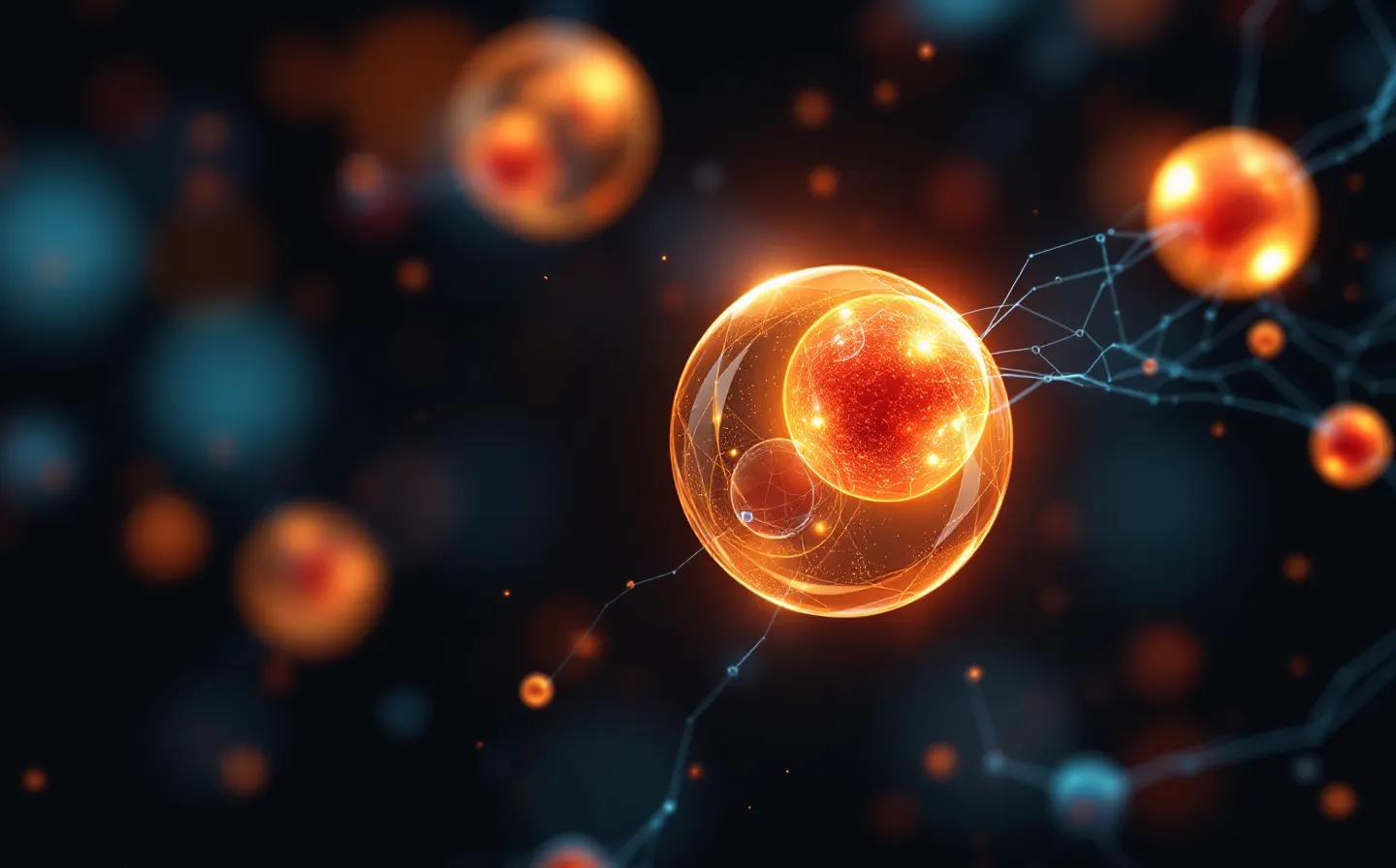Abstract illustration of a melanocortin receptor-binding lattice with two overlapping signal circles